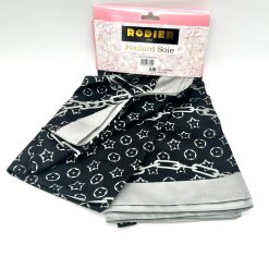 Foulard en Soie-Viscose 132x132cm RODIER noir