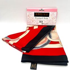 Foulard en Soie-Viscose 132x132cm RODIER rouge