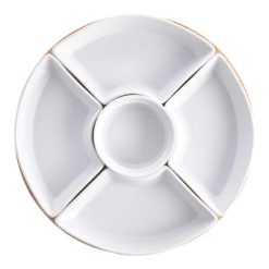 Alternative view of Set Apéritif Rond Bambou en Porcelaine Blanc 6 Pièces, 1.147 Kg