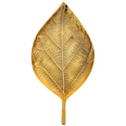 Plateau de Décoration de table Feuille en Porcelaine couleur Or 30x15 cm