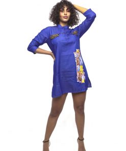 Mini Robe Jeans Afro Femmes