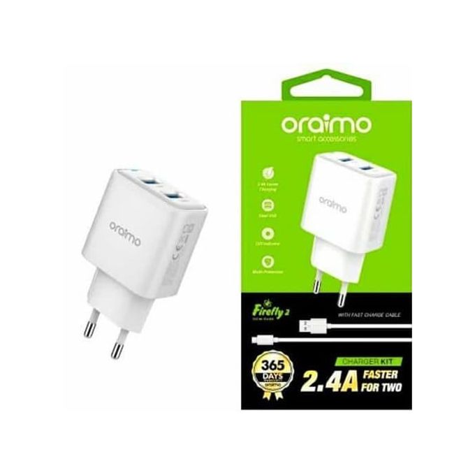 Oraimo Chargeur Androïde Firefly 2 Charge Rapide 2.4A Blanc – MADON