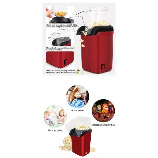 Machine à Pop-Corn Electrique à Air Chaud Sans Huile 1200W – Image 3