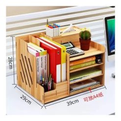 Alternative view of Caisse de Bureau en Bois, grande capacité de stockage, 39 x 29 x 28cm