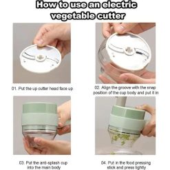 Alternative view of Hachoir Électrique 4 en 1 Rechargeable par USB