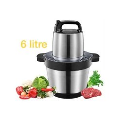 Hachoir Electrique multi-fonctions en Acier Inoxydable pour Viande, Légume, Fruit et Noix 6L Garantie 1 mois
