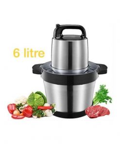Hachoir Electrique multi-fonctions en Acier Inoxydable pour Viande, Légume, Fruit et Noix 6L