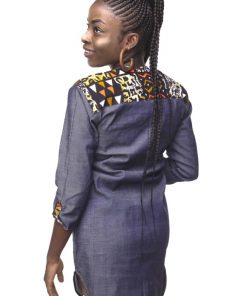 Alternative view of Robe Jeans Afro Bleu Femmes