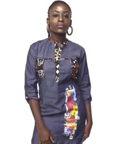 Robe Jeans Afro Bleu Femmes