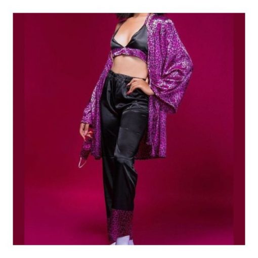 Ensemble Pyjama 3 pieces , 100% en satin