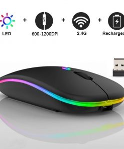 Alternative view of Souris sans Fil Rechargeable, Ultra fine, Silencieuse, Rétroéclairée pour Ordinateur