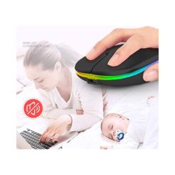 Souris sans Fil Rechargeable, Ultra fine, Silencieuse, Rétroéclairée pour Ordinateur