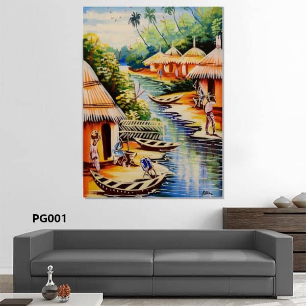 Tableau Portrait Design Cases et Pirogues 60×90 cm