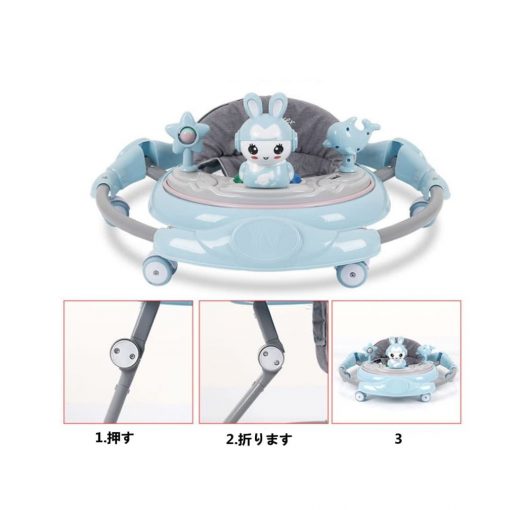 Trottinette Sécurisée Pliable pour Bébé avec Table à Manger Musicale – Image 4