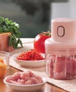 Mini Hachoir Electrique sans Fil avec Chargement USB 45W Rose 100ml