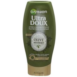 Pack Garnier Ultra Doux Olive Mythique Shampooing + Après Shampooing + Masque de Traitement + Crème de soin sans rinçage.