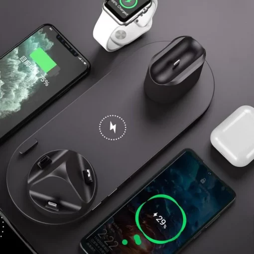 Support de Charge Rapide multi-fonction 6 en 1 pour iPhone Apple Watch AirPods 10W – Image 2