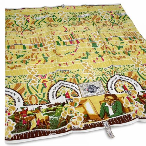Pagne du 8 Mars 2023 Tissu 6 Yard Jaune – Image 3