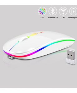 Souris sans Fil Rechargeable, Ultra fine, Silencieuse, Rétroéclairée pour Ordinateur