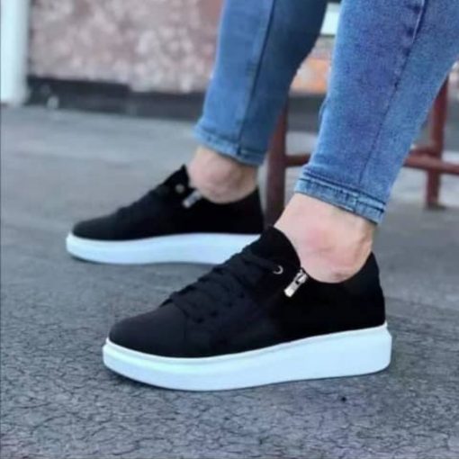 Chaussures en Cuir de Qualité Supérieure Noir/Blanc – Image 4