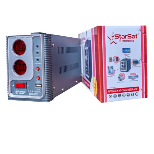 Regulateur Automatique De Tension SSR1000VA StarSat 1000 Watt , Garantie 1 an