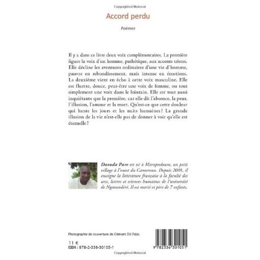 Accord perdu, Poèmes Broché, 1 juillet 2013, de Daouda Pare – Image 2