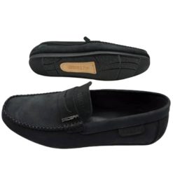 Chaussures, Mocassin en Daim et en Cuir à Barette pour Homme