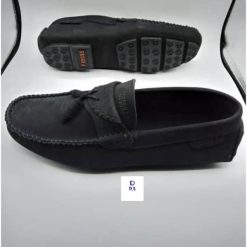 Chaussures, Mocassin Homme deux Pompons Noir