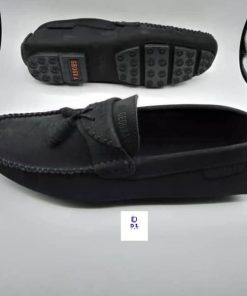 Chaussures, Mocassin Homme deux Pompons Noir
