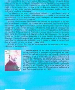 Alternative view of Emmanuel Mounier Le Lieu De La Personne