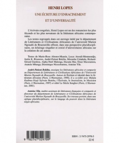 Alternative view of Henri Lopes une Ecriture D’Enracinement et D’Universalité