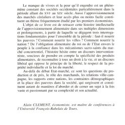 Alternative view of Nourrir le peuple entre Etat et marché XVI-XIXème siècle