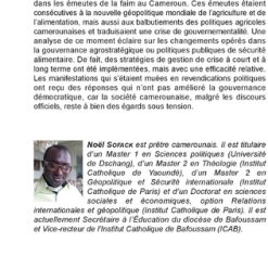 Alternative view of Nouvelle Géopolitique de l’Agriculture et de l’Alimentation : Quelles Politiques Publiques de Sécurité Alimentaire au Cameroun ?