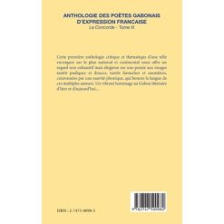 Alternative view of ANTHOLOGIE DES POÈTES GABONAIS D'EXPRESSION FRANCAISE La concorde, Tome 3 de Raphaël Misere-Kouka
