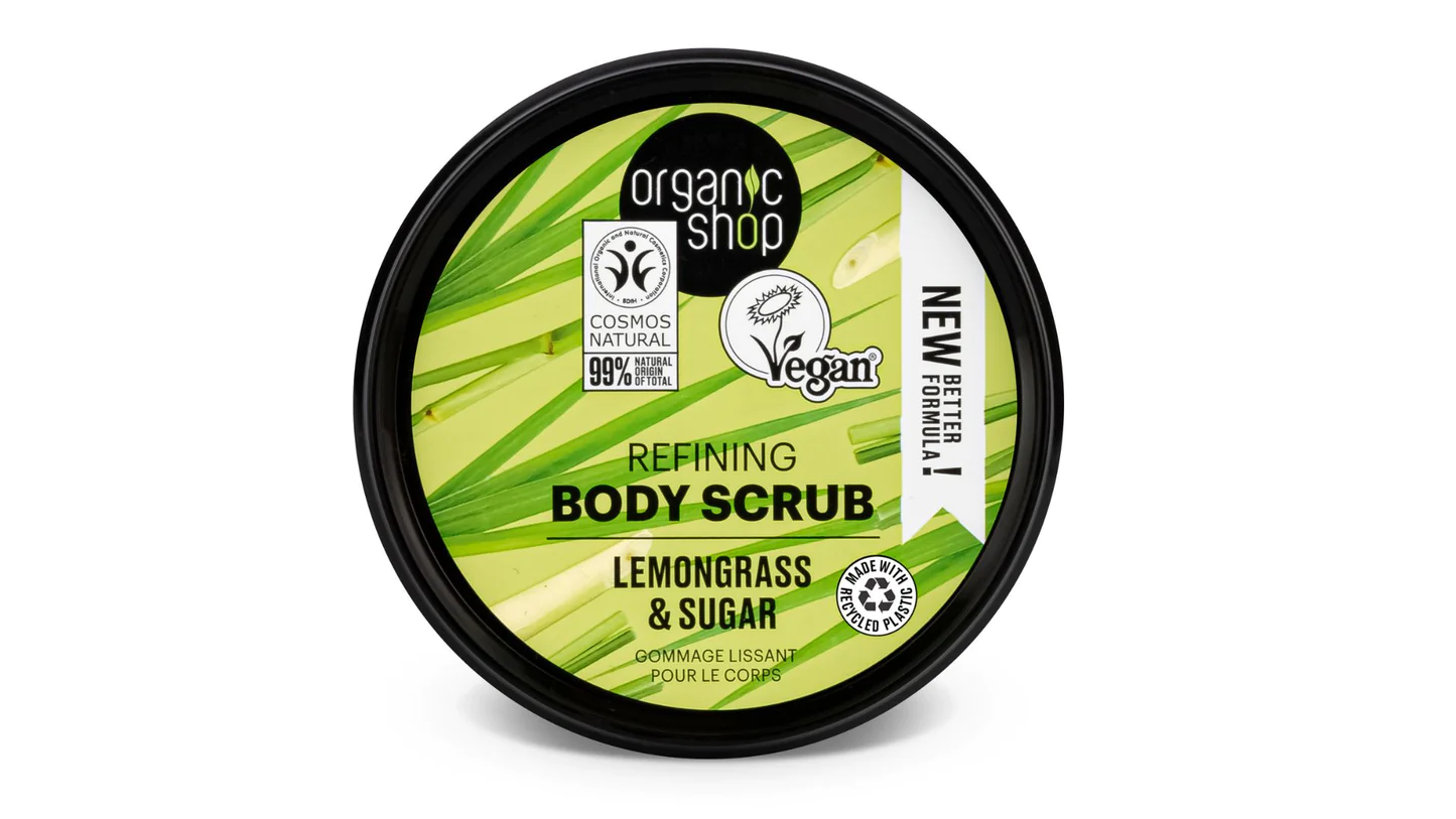 ORGANIC SHOP-Lemongrass & Sugar Refining Body Scrub, 250ml – Image 2