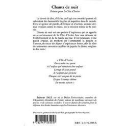 Alternative view of Chants de nuit: Poèmes pour la Côte d'Ivoire (Anglais) Broché, 1 janvier 2003, Édition française de Babacar Sall
