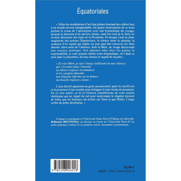 Equatoriales Broché, 1 décembre 2006 de Bellarmin Moutsinga – Image 2