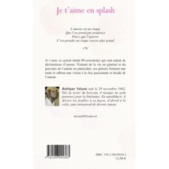 Alternative view of Je t'aime en Splash de Rodrigue Ndzana Collection : Littératures et savoirs