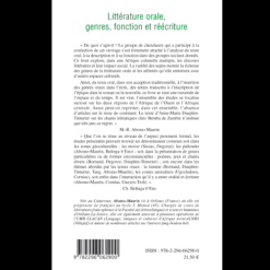 Alternative view of Littérature Orale, Genres, Fonction et Réécriture