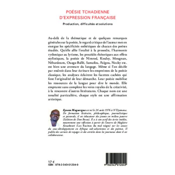 Poésie tchadienne d'expression française: Production, difficultés et solutions, 1 novembre 2013, Édition française Eynem Maguergue – Image 2