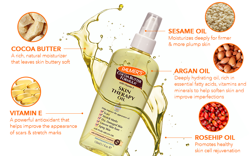 Cocoa Butter Skin Therapy Oil with Vitamin E - 150ml – Image 3