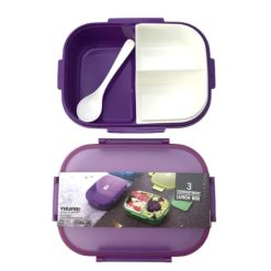 Alternative view of Kit Boîte à Lunch Gamelle en Plastique 900ml, 3 compartiments + bouteille d'eau de 350ml