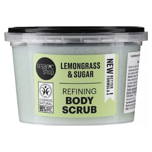 ORGANIC SHOP-Lemongrass & Sugar Refining Body Scrub, 250ml – Image 3