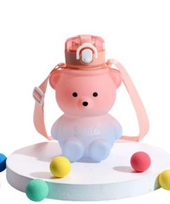 Alternative view of Gourde en forme d'ours avec Paille et Sangle pour Enfants 800ml