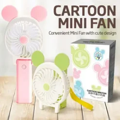 Alternative view of Mini Ventilateur Cartoon USB Portable Rechargeable Vert Citron