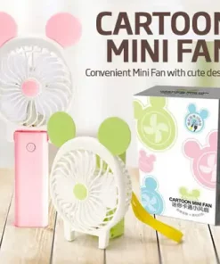 Alternative view of Mini Ventilateur Cartoon USB Portable Rechargeable Vert Citron
