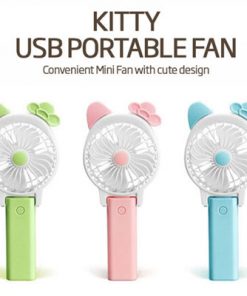 Mini Ventilateur Cartoon USB Portable Rechargeable Vert Citron