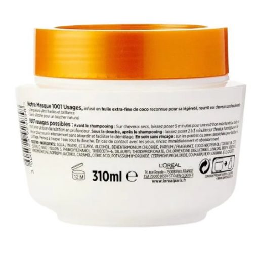 L'Oréal Paris Elseve Huile Extraordinaire Masque Coco Haute Légèreté pour cheveux normaux à secs 310ml – Image 2