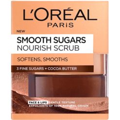 L'Oréal Paris Smooth Sugars Nourish Cocoa Butter Face and Lip Scrub, 50ml