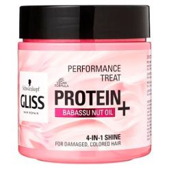 Schwarzkopf Gliss Performance Treat Protein+ Babassu Nut Oil Mask for Damaged or Colored Hair, 400ml